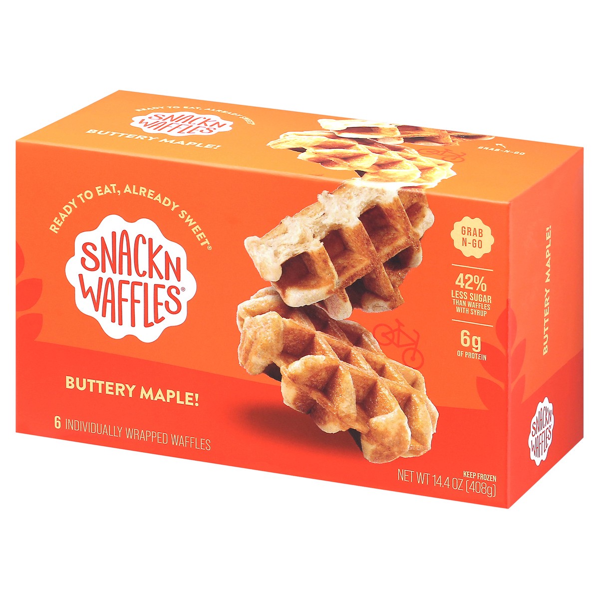 slide 5 of 9, Snack'n Waffles Buttery Maple Waffles 6 ea, 6 ct