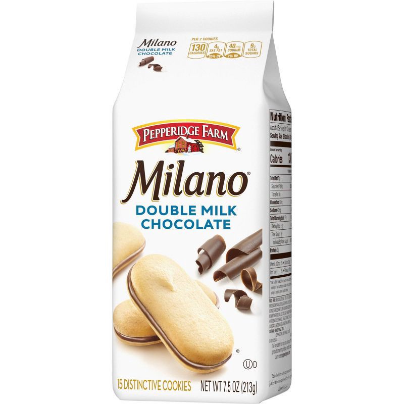 slide 8 of 12, Pepperidge Farm Milano Double Milk Chocolate Cookies - 7.5oz, 7.5 oz