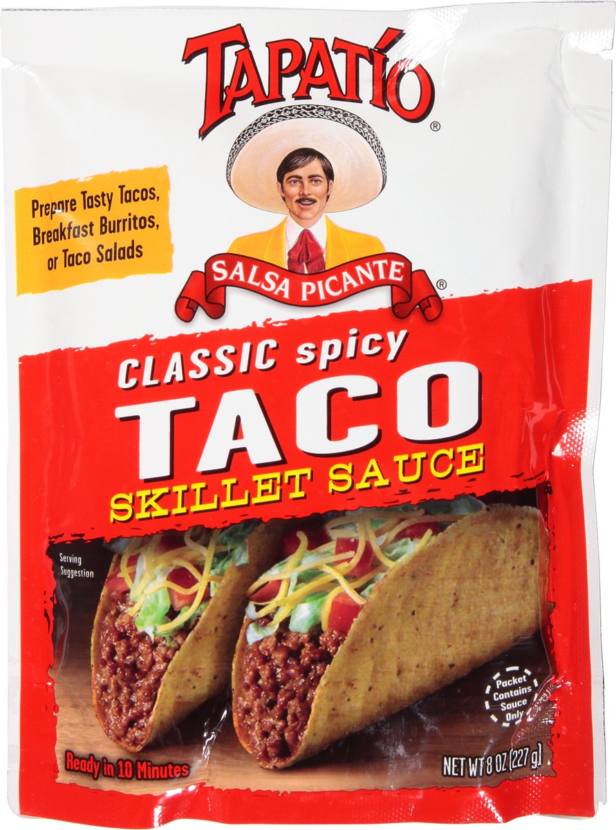 slide 1 of 12, Tapatio Salsa Picante Taco Classic Spicy Skillet Sauce 8 oz Pouch, 8 oz