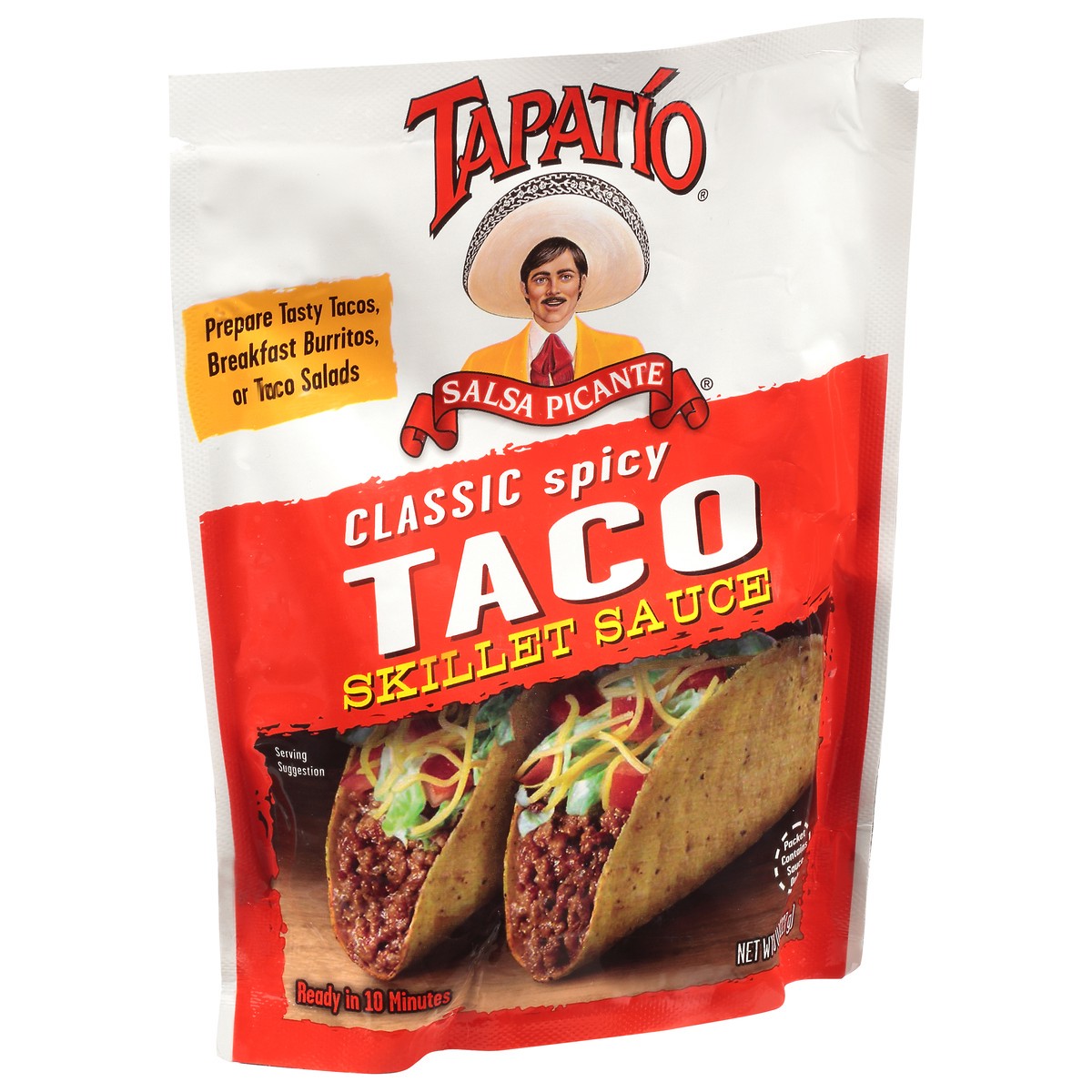 slide 12 of 12, Tapatio Salsa Picante Taco Classic Spicy Skillet Sauce 8 oz Pouch, 8 oz