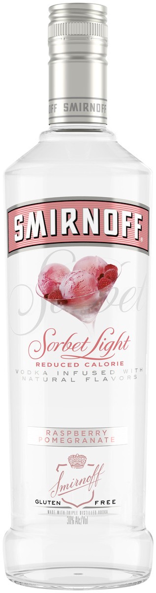 slide 1 of 3, Smirnoff Sorbet Light Raspberry Pomegranate Vodka, 750 ml