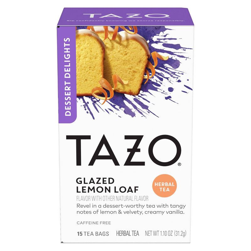 slide 1 of 5, Tazo Glazed Lemon Loaf Dessert Delights Tea Bags - 15ct, 15 ct