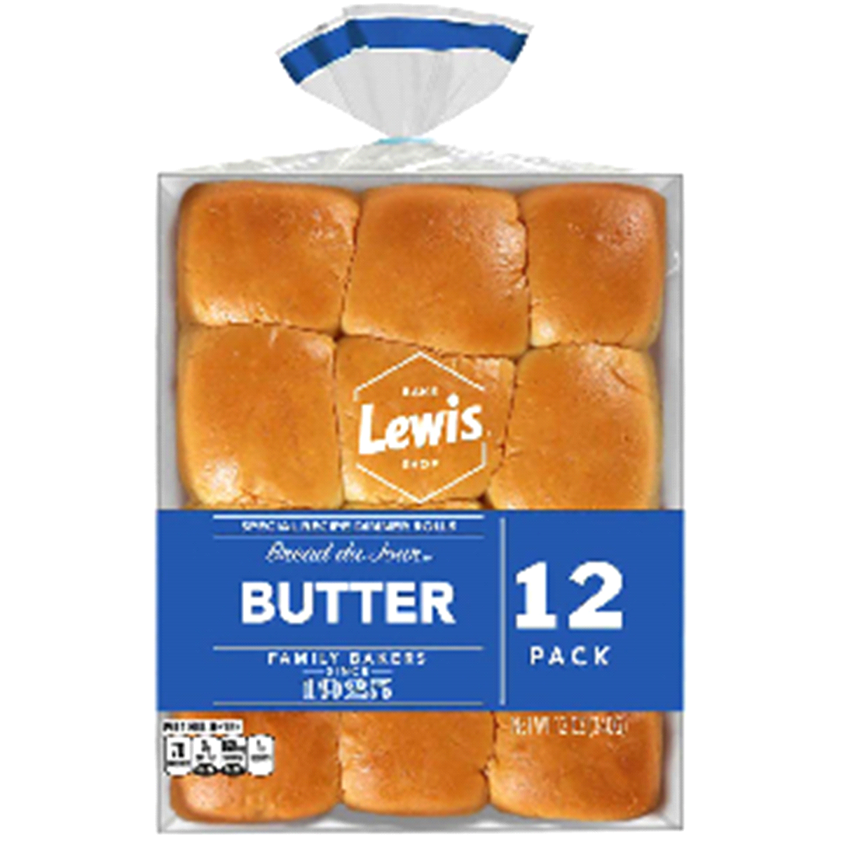 slide 1 of 1, Lewis Bakeries Bread Du Jour Butter Special Recipe Dinner Rolls, 12 oz