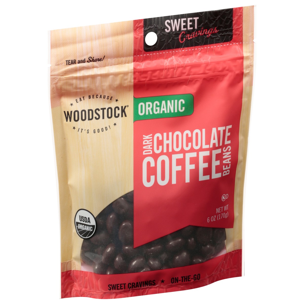 slide 11 of 12, Woodstock Organic Dark Chocolate Coffee Beans 6 oz, 6 oz