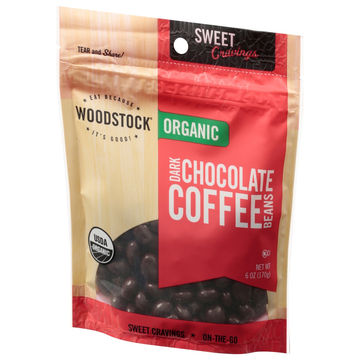 slide 9 of 12, Woodstock Organic Dark Chocolate Coffee Beans 6 oz, 6 oz