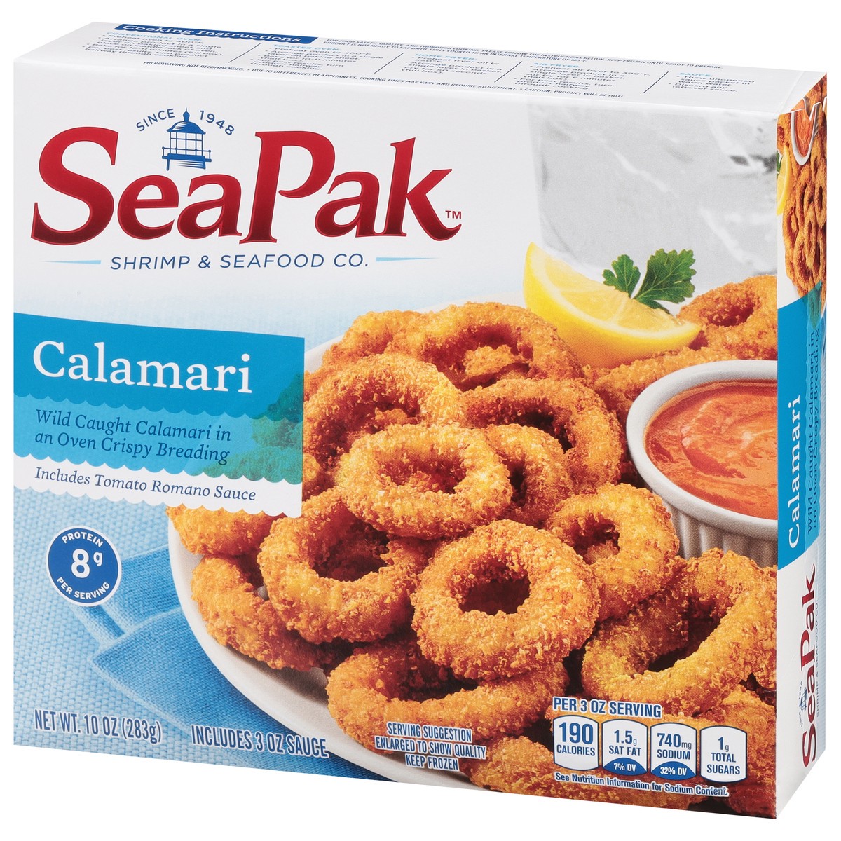 slide 8 of 9, SeaPak Crispy Wild Caught Calamari Rings 10 oz, 10 oz