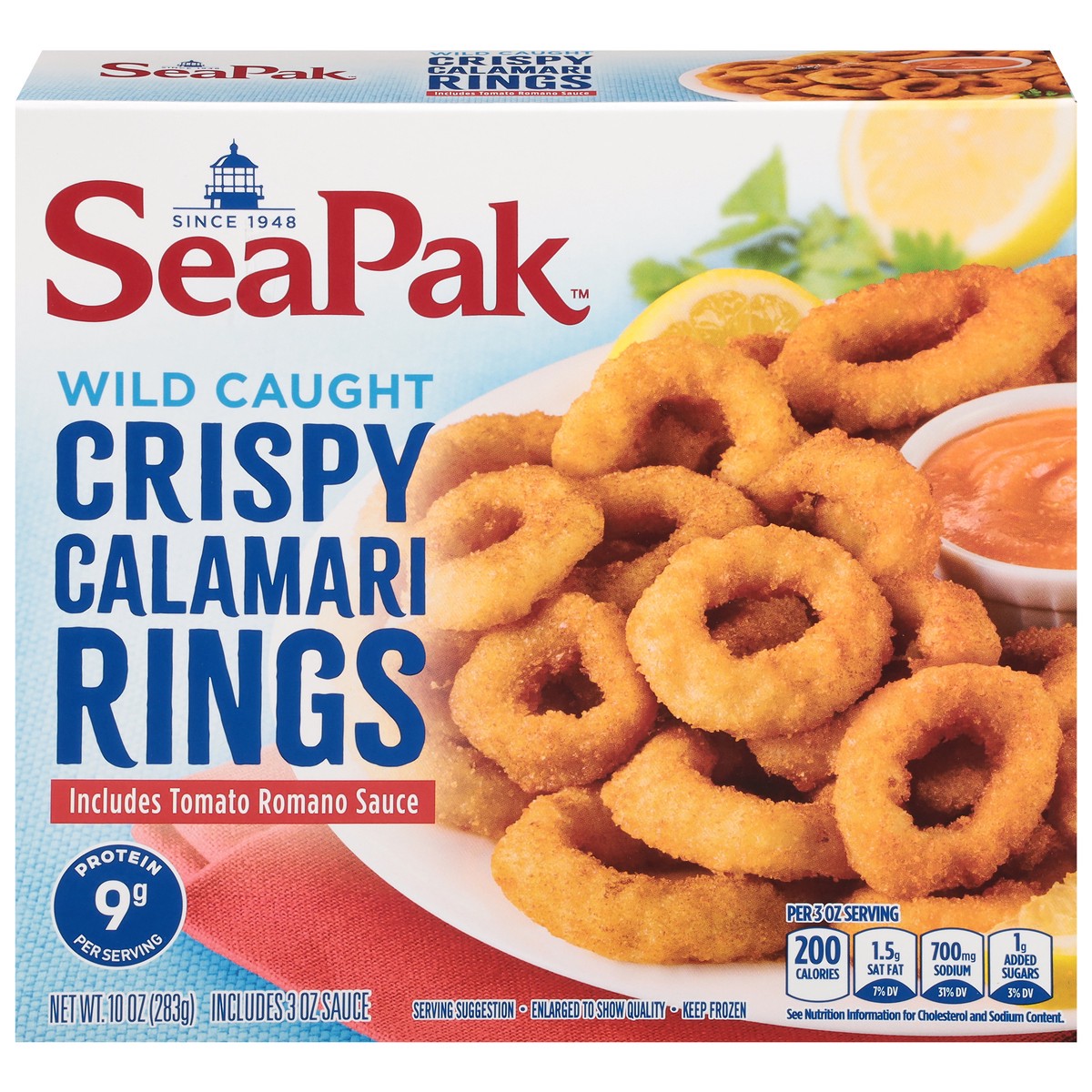 slide 1 of 9, SeaPak Crispy Wild Caught Calamari Rings 10 oz, 10 oz