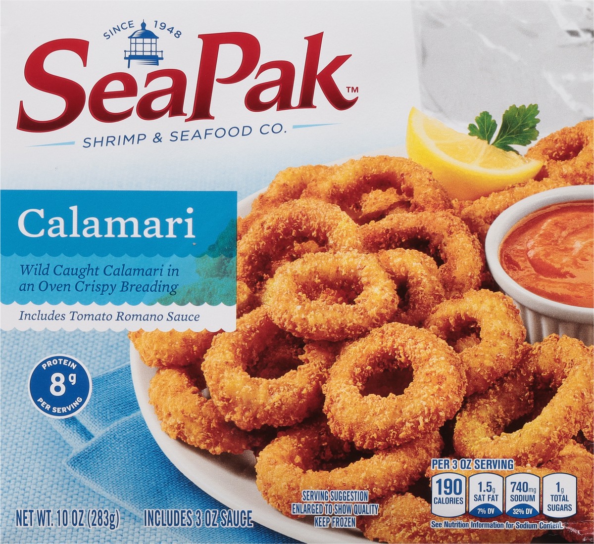 slide 5 of 9, SeaPak Crispy Wild Caught Calamari Rings 10 oz, 10 oz