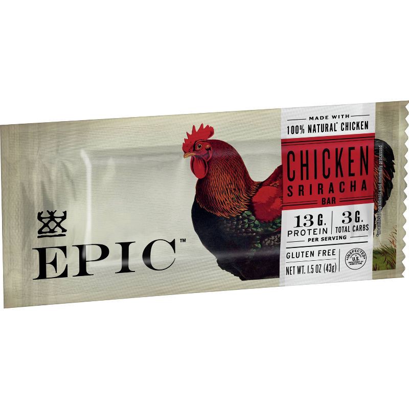 slide 2 of 9, Epic Chicken Sriracha Nutrition Bar - 1.5oz, 1.5 oz