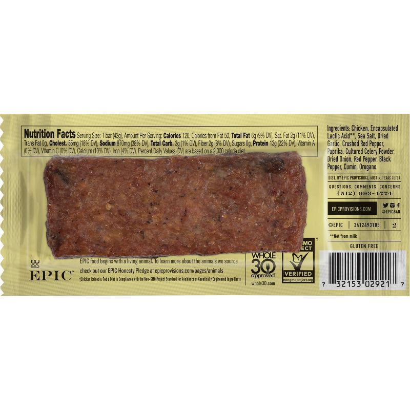 slide 5 of 9, Epic Chicken Sriracha Nutrition Bar - 1.5oz, 1.5 oz