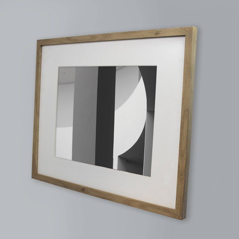 slide 2 of 5, 16" x 20" Matted to 11" x 14" Thin Gallery Frame Natural - Threshold™: Modern Style, Beveled Acid-Free Mat, MDF Material, 1 ct