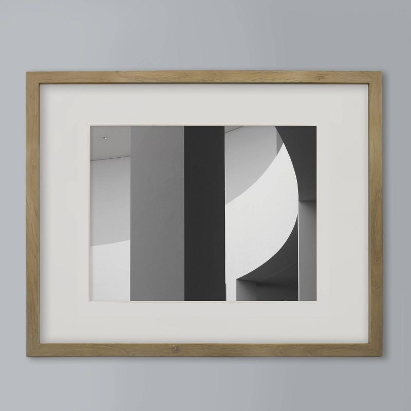 slide 1 of 5, 16" x 20" Matted to 11" x 14" Thin Gallery Frame Natural - Threshold™: Modern Style, Beveled Acid-Free Mat, MDF Material, 1 ct