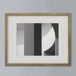 16" x 20" Matted to 11" x 14" Thin Gallery Frame Natural - Threshold™: Modern Style, Beveled Acid-Free Mat, MDF Material