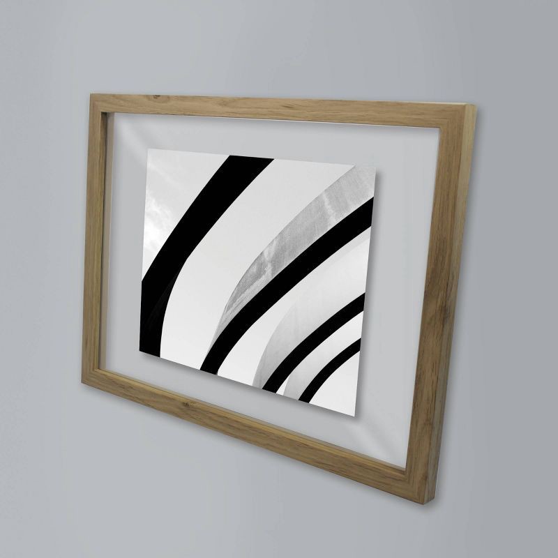 slide 2 of 4, 11" x 15" Floated to 8" x 10" Thin Gallery Float Frame Natural - Threshold™: Modern Wall Decor, MDF, FSC Certified, 1 ct