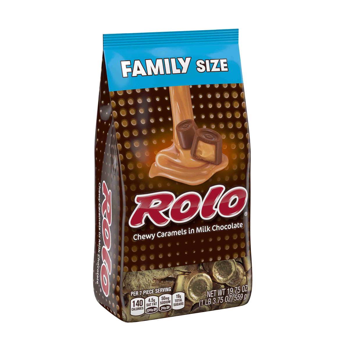 slide 6 of 6, Rolo Chewy Caramel in Milk Chocolate Family Bag, 19.75 oz