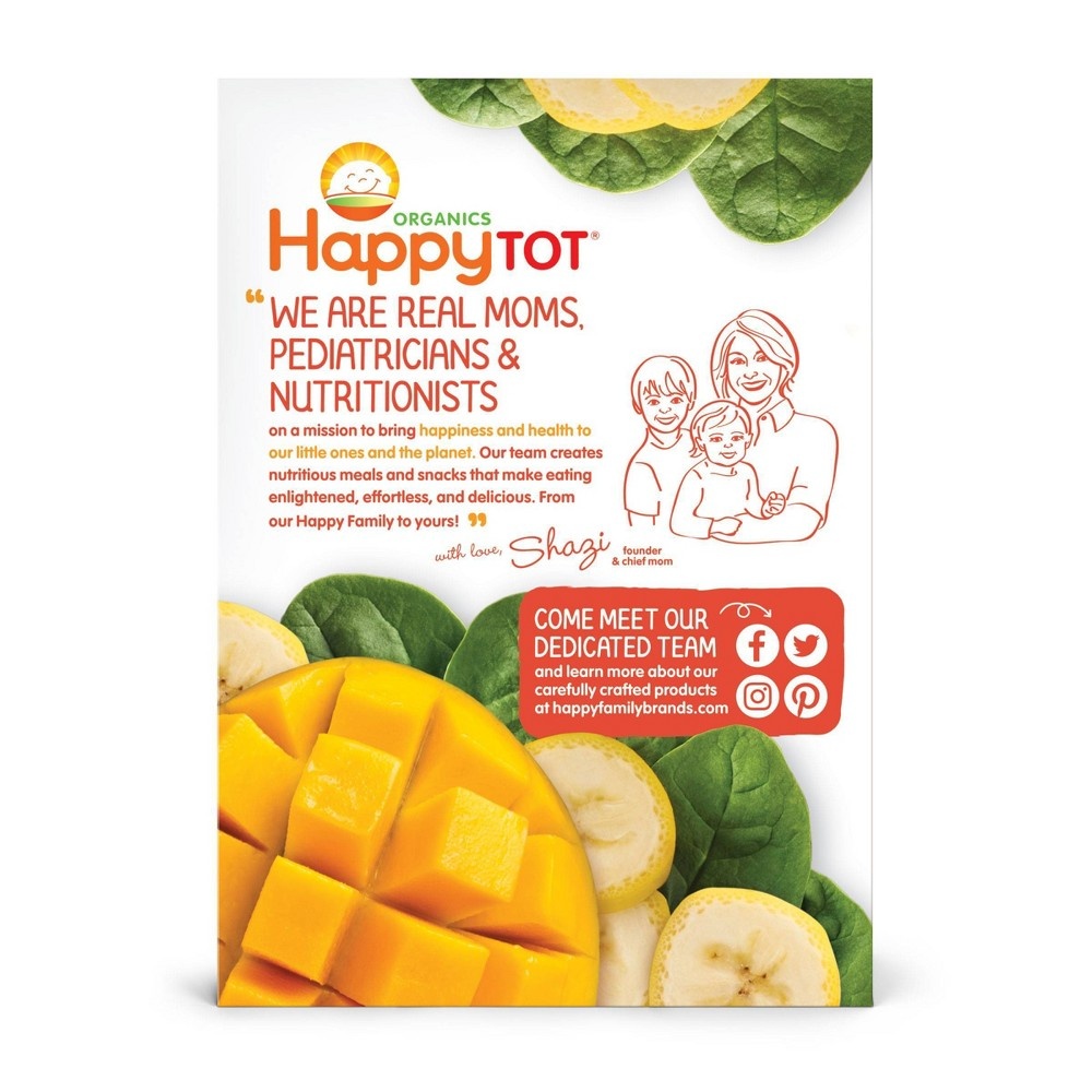 slide 3 of 4, Happy Family HappyTot Super Smart Organic Bananas Mangos & Spinach with Coconut Milk, 4 ct, 16 oz