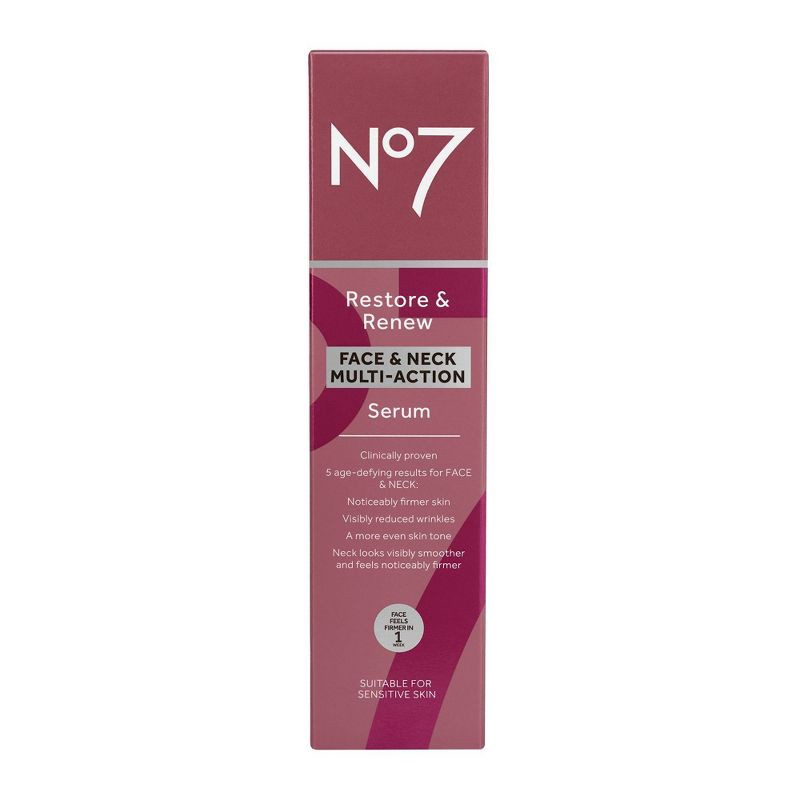 slide 4 of 15, No7 Restore & Renew Multi Action Face & Neck Serum - 1.69 fl oz, 1.69 fl oz