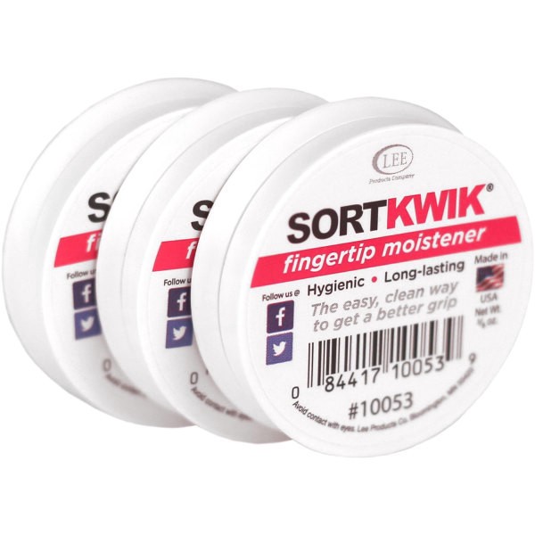 slide 5 of 7, Lee® Sortkwik™ Hygienic Fingertip Moistener, 50% Recycled, 0.38 Oz, Pink, Pack Of 3, 3 ct