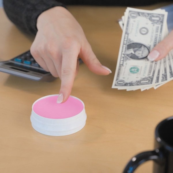 slide 6 of 7, Lee® Sortkwik™ Hygienic Fingertip Moistener, 50% Recycled, 0.38 Oz, Pink, Pack Of 3, 3 ct