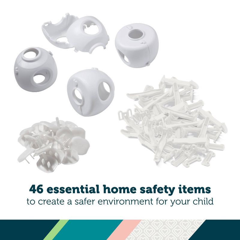 slide 4 of 8, Safety 1st Safety Essentials Childproofing Kit - White 46pc, 46 ct