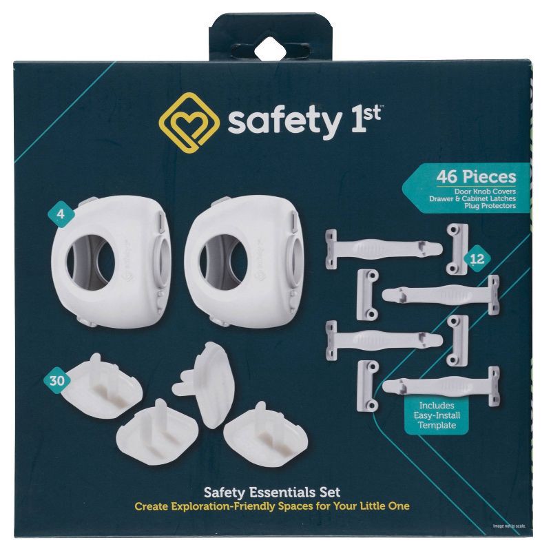 slide 1 of 8, Safety 1st Safety Essentials Childproofing Kit - White 46pc, 46 ct