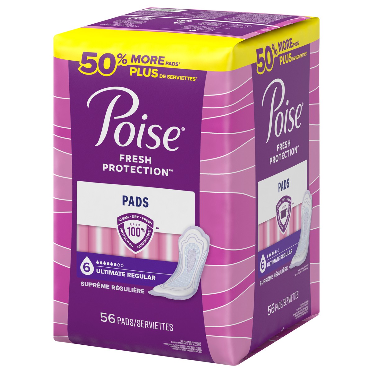 slide 2 of 9, Poise Original Design Postpartum Incontinence Pads for Women - Ultimate Absorbency - Regular - 56ct, 56 ct