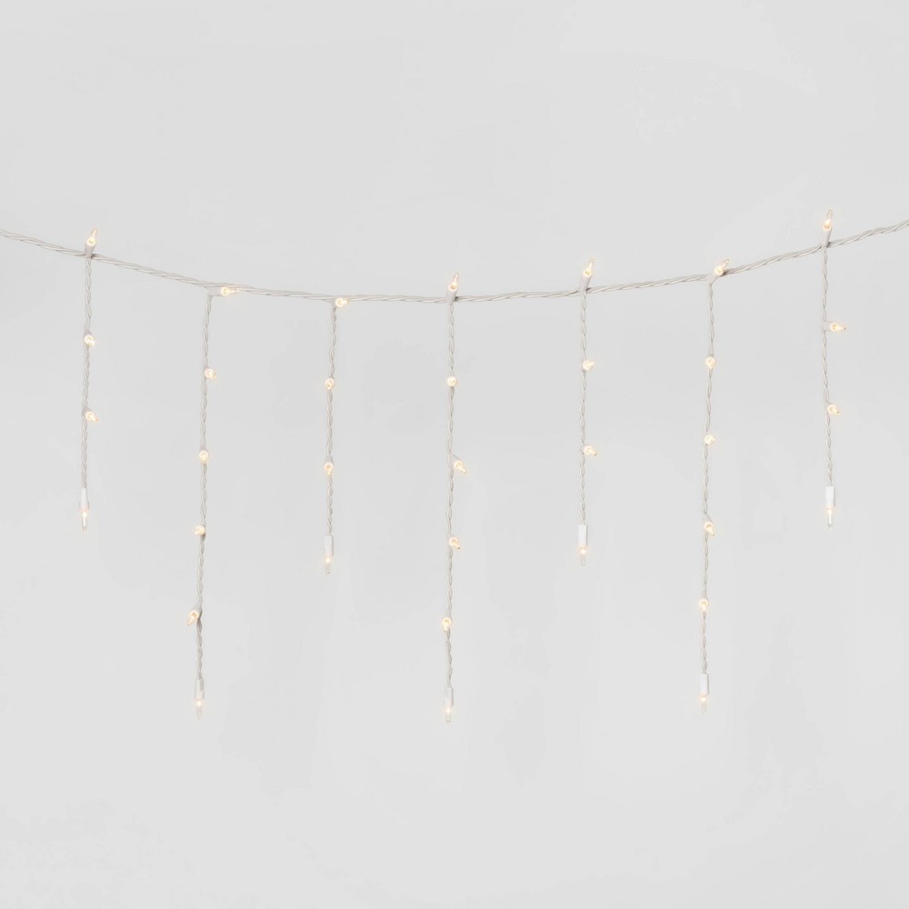 slide 2 of 2, 300ct Christmas Incandescent Icicle Lights Clear with White Wire - Wondershop, 1 ct