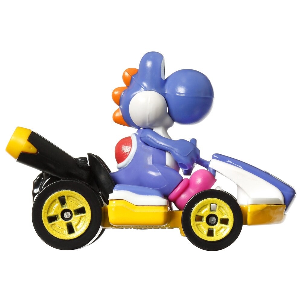 slide 2 of 5, Mattel Hot Wheels Mario Kart Blue Yoshi Standard Kart Toy Vehicle, 1 ct