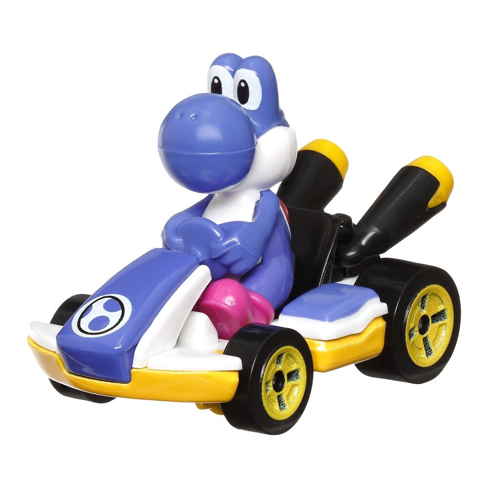 slide 5 of 5, Mattel Hot Wheels Mario Kart Blue Yoshi Standard Kart Toy Vehicle, 1 ct