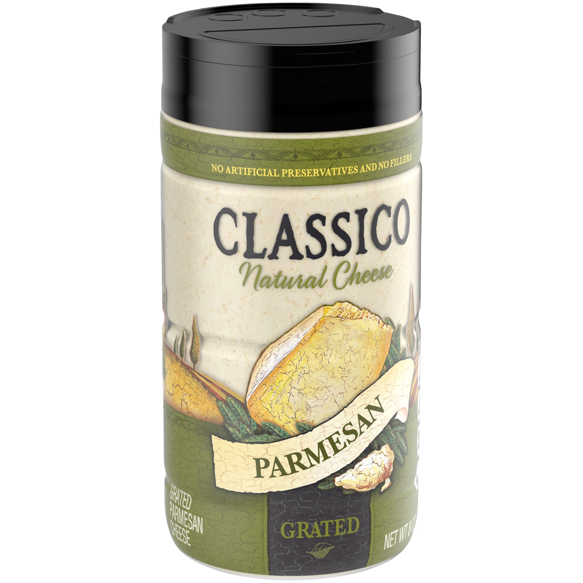 slide 3 of 7, Classico Grated Parmesan Cheese, 8 oz