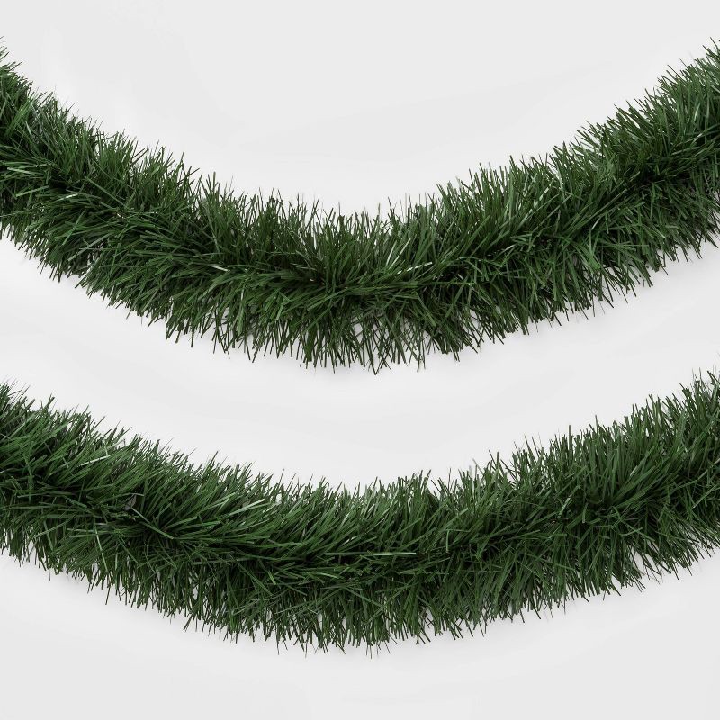 slide 2 of 3, 50ft Pine Christmas Artificial Garland - Wondershop™: Unlit, Indoor/Outdoor, PVC Material, Iron Wire, 50 ft