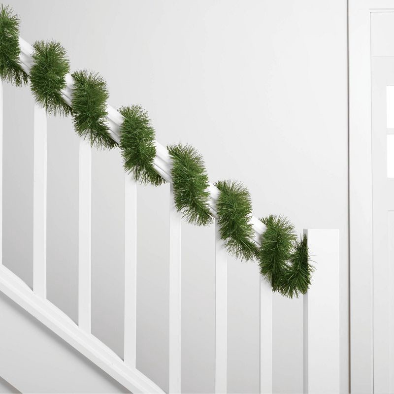 slide 3 of 3, 50ft Pine Christmas Artificial Garland - Wondershop™: Unlit, Indoor/Outdoor, PVC Material, Iron Wire, 50 ft