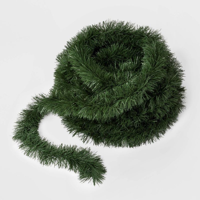 slide 1 of 3, 50ft Pine Christmas Artificial Garland - Wondershop™: Unlit, Indoor/Outdoor, PVC Material, Iron Wire, 50 ft