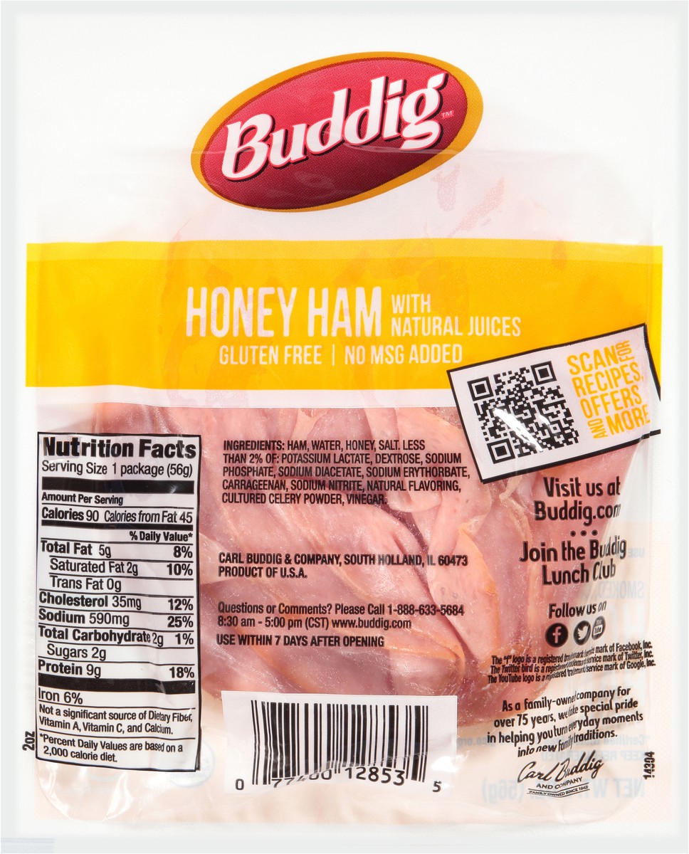 slide 5 of 7, Buddig Carl Buddig Original  Honey Ham, 2 oz, 2 oz