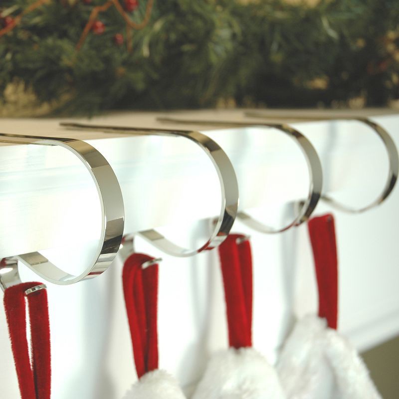 slide 2 of 2, Original MantleClip 4pk Christmas Stocking Holder Silver, 1 ct