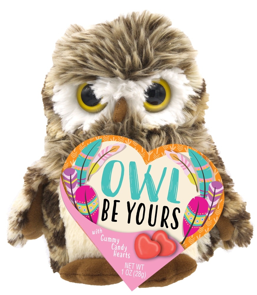 slide 1 of 1, Frankford Owl Plush With Gummy Candy Heart Box, 1 oz