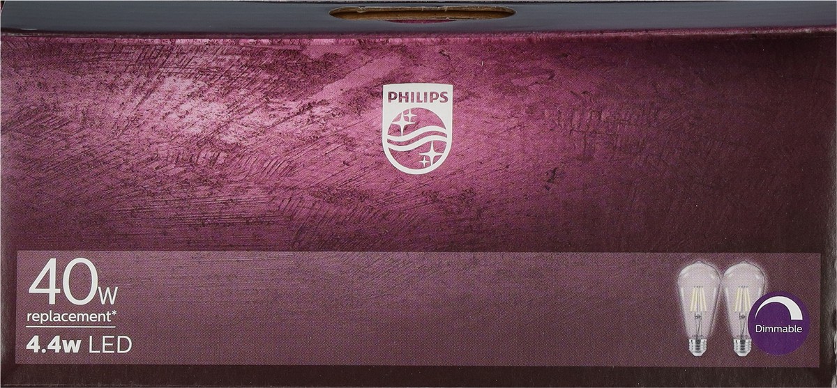 slide 4 of 9, Philips 4.4 Watts Soft White Dimmable Vintage LED Light Bulbs 2 ea, 2 ct