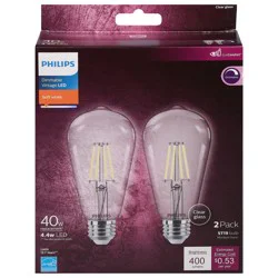 Philips 4.4 Watts Soft White Dimmable Vintage LED Light Bulbs - 2 ea