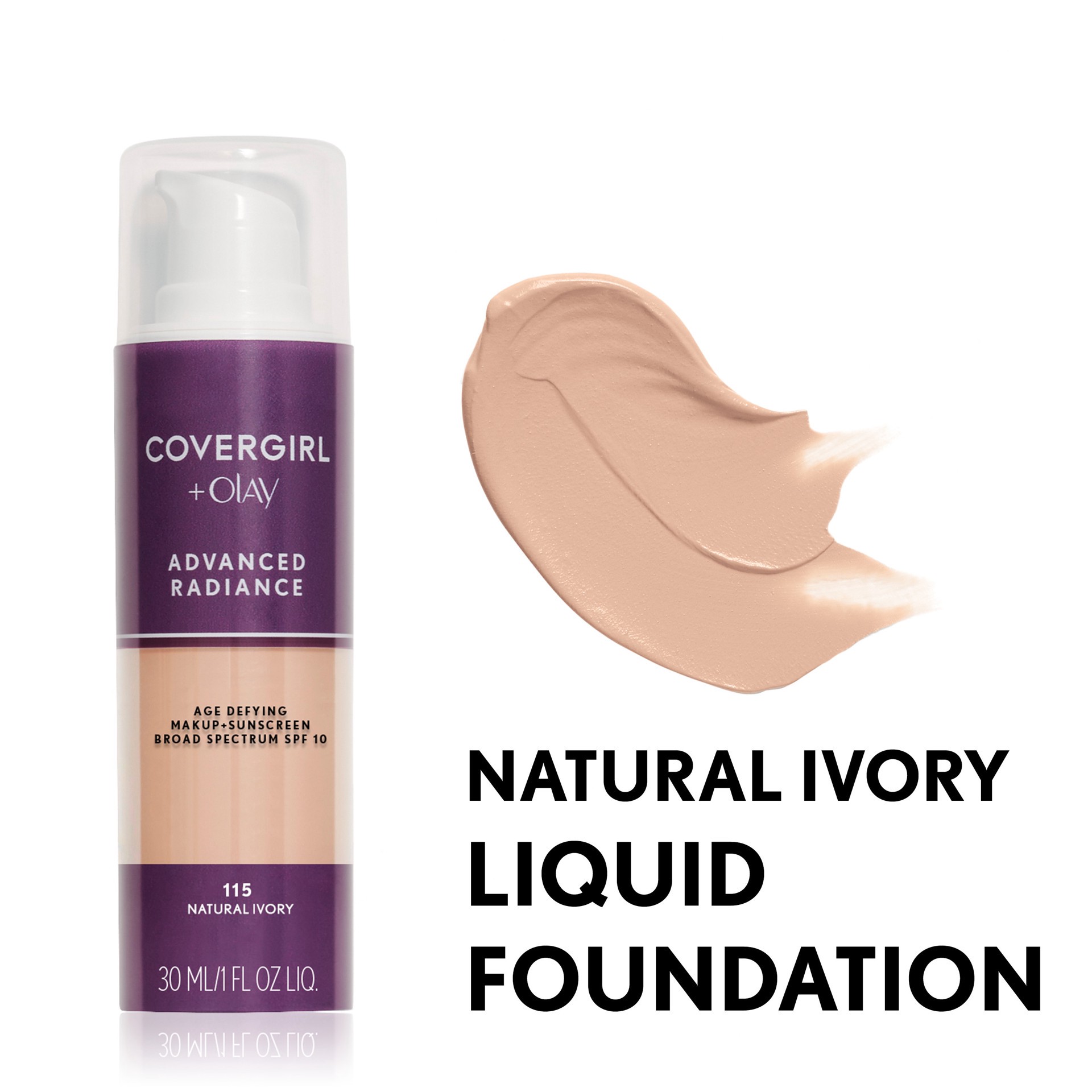 slide 1 of 1, Covergirl COVERGIRL Advanced Radiance Liquid Foundation- Natural Ivory, 1 ct