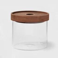 Glass Storage Canister with wood lid - Extra Small - Threshold™: 24 oz. Glass Jar with Lid, Hand Wash