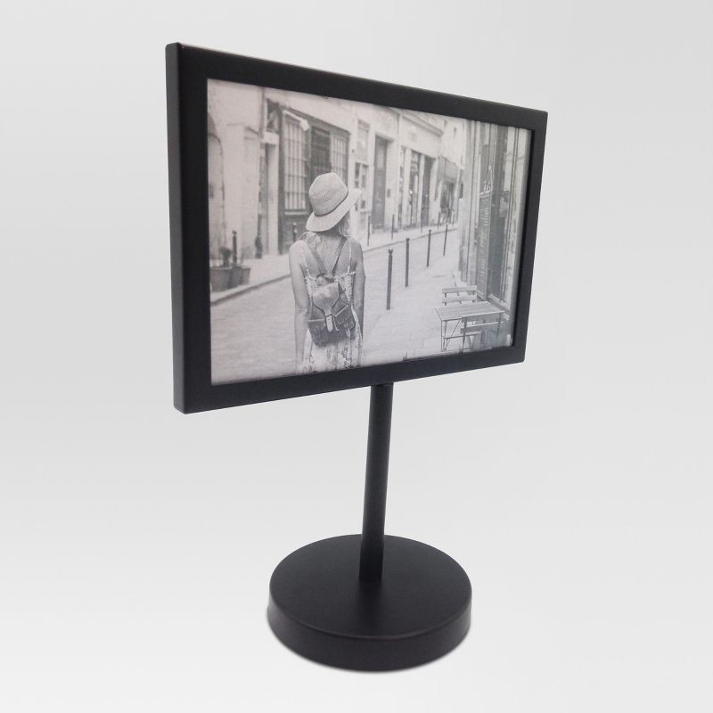 slide 2 of 5, 4" x 6" Modern Standing Single Picture Frame Black - Threshold™: Metal, Tabletop Display, Glass Glazing, 1 ct