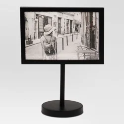 4" x 6" Modern Standing Single Picture Frame Black - Threshold™: Metal, Tabletop Display, Glass Glazing