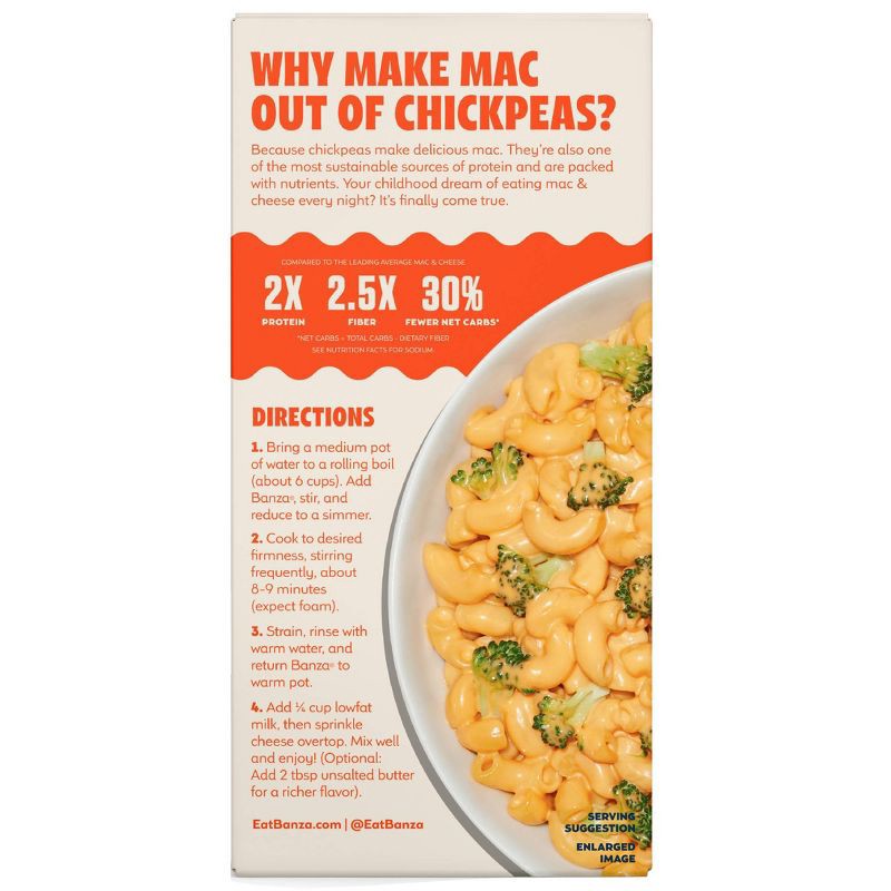 slide 8 of 8, Banza Gluten Free Chickpea Elbows & Classic Cheddar Macaroni & Cheese - 5.5oz, 5.5 oz