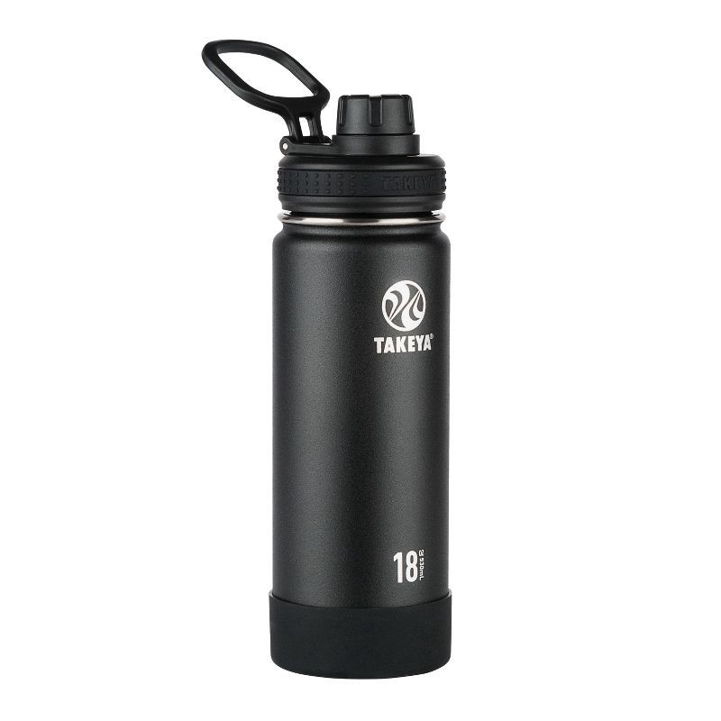 slide 1 of 7, Takeya Actives 18oz Insulated Stainless Steel Water Bottle - Black, 1 ct
