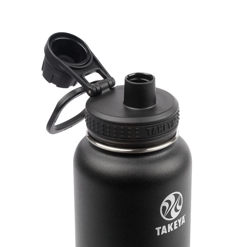 slide 5 of 5, Takeya 32oz Actives Insulated Stainless Steel Water Bottle with Spout Lid - Black, 1 ct