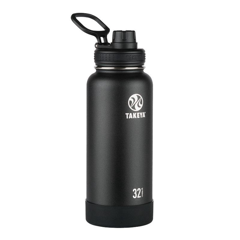 slide 1 of 5, Takeya 32oz Actives Insulated Stainless Steel Water Bottle with Spout Lid - Black, 1 ct