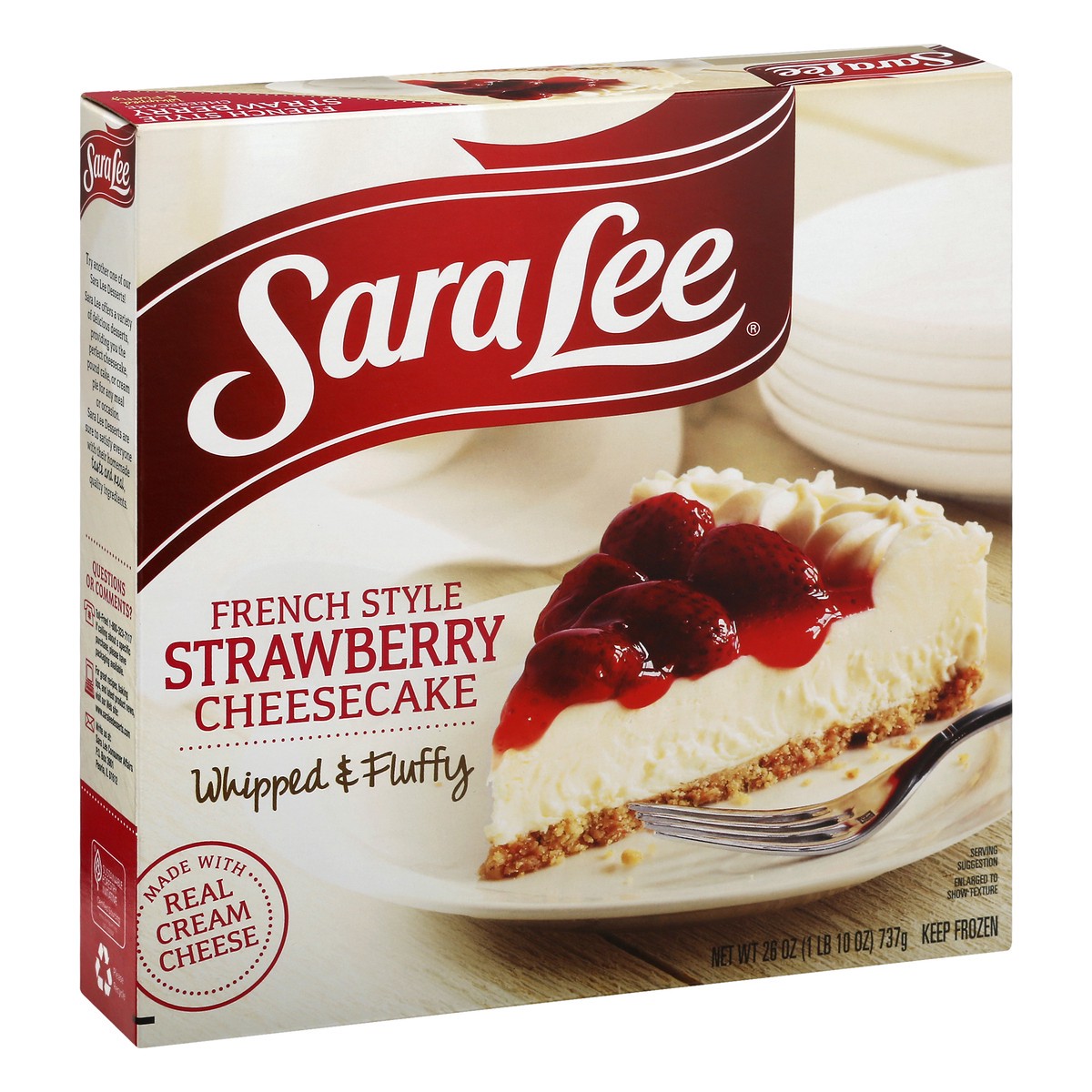 slide 5 of 9, Sara Lee French Style Cheesecake 7" Strawberry 26oz, 26 oz