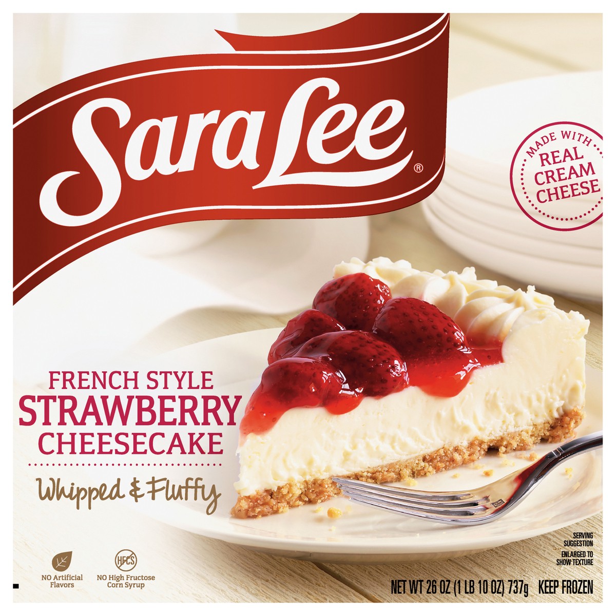 slide 1 of 9, Sara Lee French Style Cheesecake 7" Strawberry 26oz, 26 oz