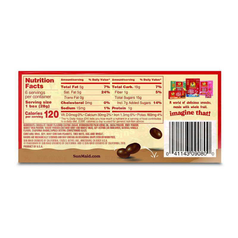 slide 2 of 10, Sun-Maid Chocolate Yogurt Covered Raisins - 1oz / 6ct, 1 oz, 6 ct