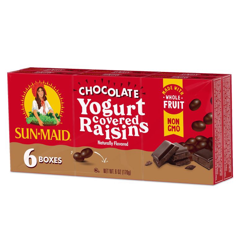 slide 4 of 11, Sun-Maid Chocolate Yogurt Covered Raisins - 1oz / 6ct, 1 oz, 6 ct